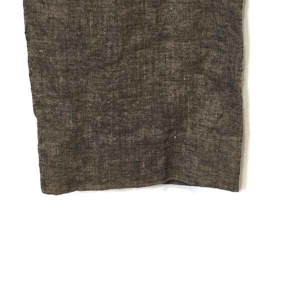 Theory Linen Blend Trouser Pant Straight Leg High Rise Olive Green Workwear 8 - Picture 8 of 16